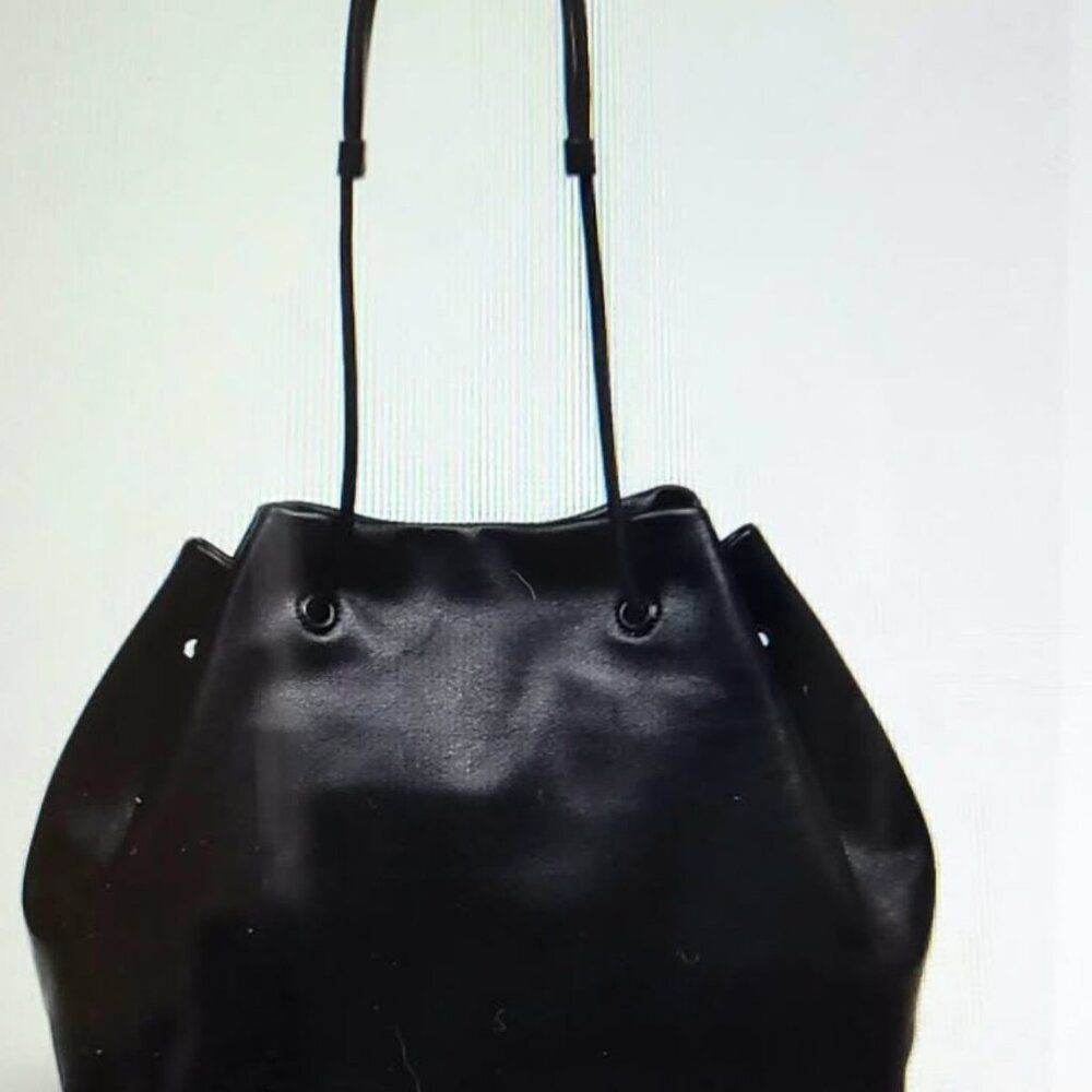 Radley London Blake Mews Medium Black Leather Drawstring Shoulder Bag NWT!